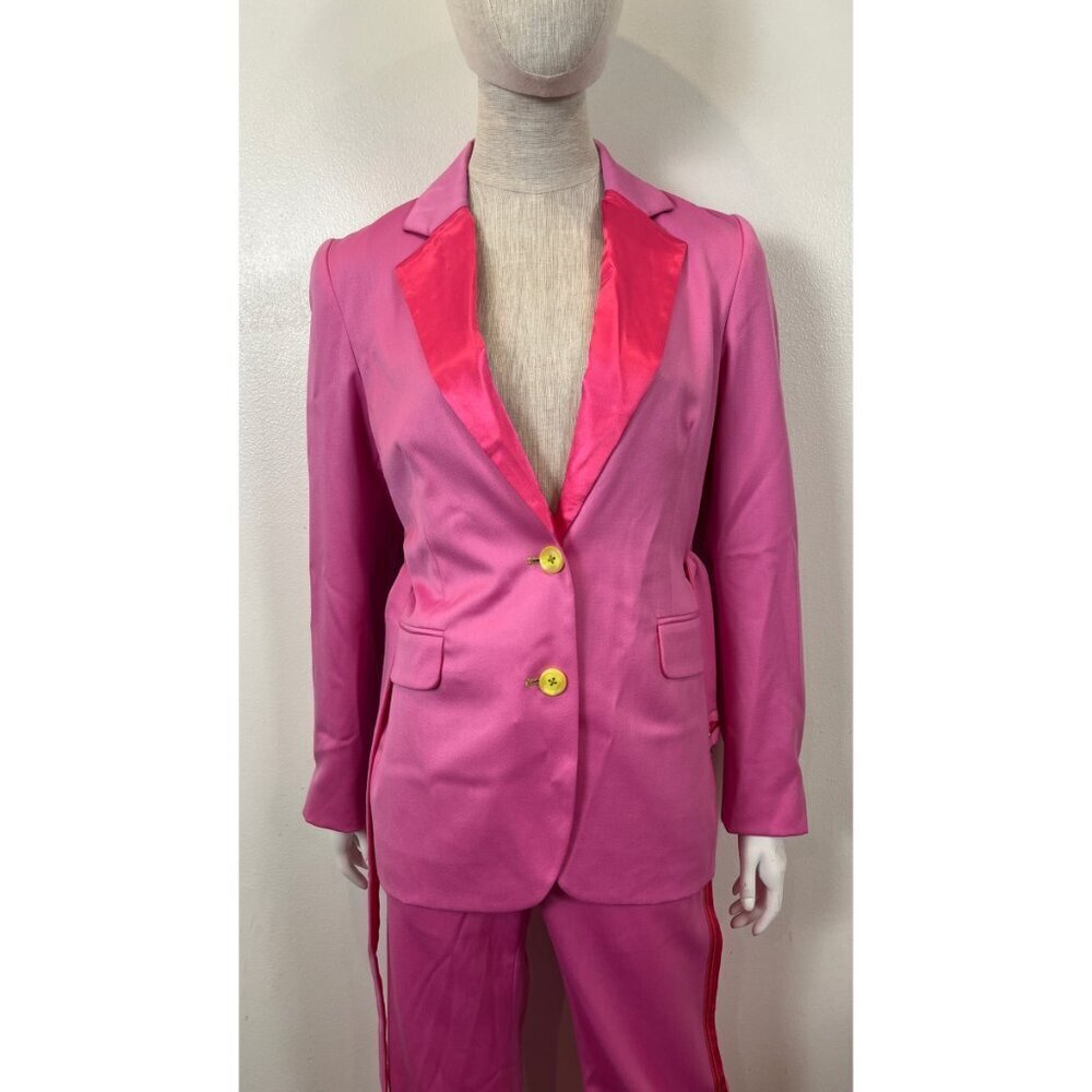 SIES MARJAN PINK SATIN TUXEDO SUIT - Picture 4 of 13